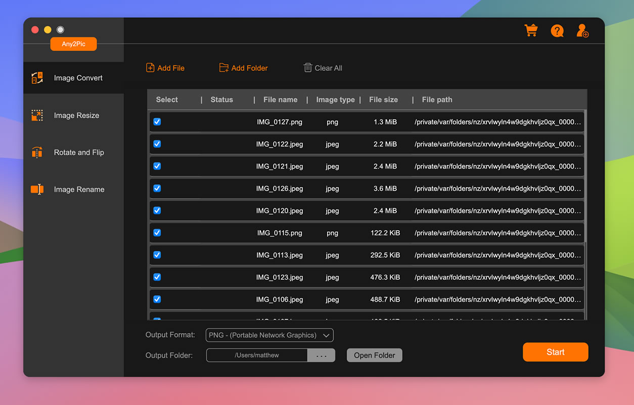 set output settings